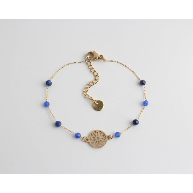 'Flore' Bracelet GOLD BLUE - Stainless Steel