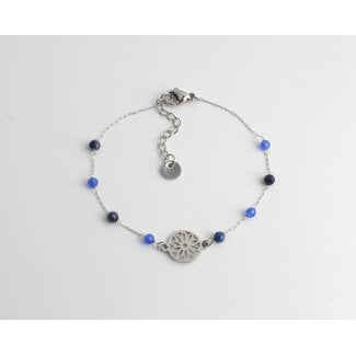 'Flore' Bracciale ARGENTO BLU - Acciaio inossidabile