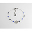 'Flore' Bracelet ARGENT BLEU - Acier Inoxydable