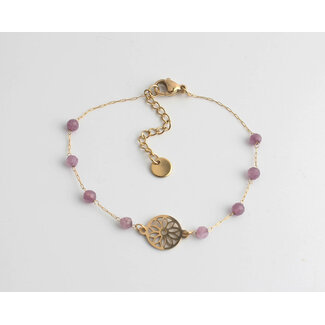 'Flore' Bracelet OR VIOLET - Acier Inoxydable