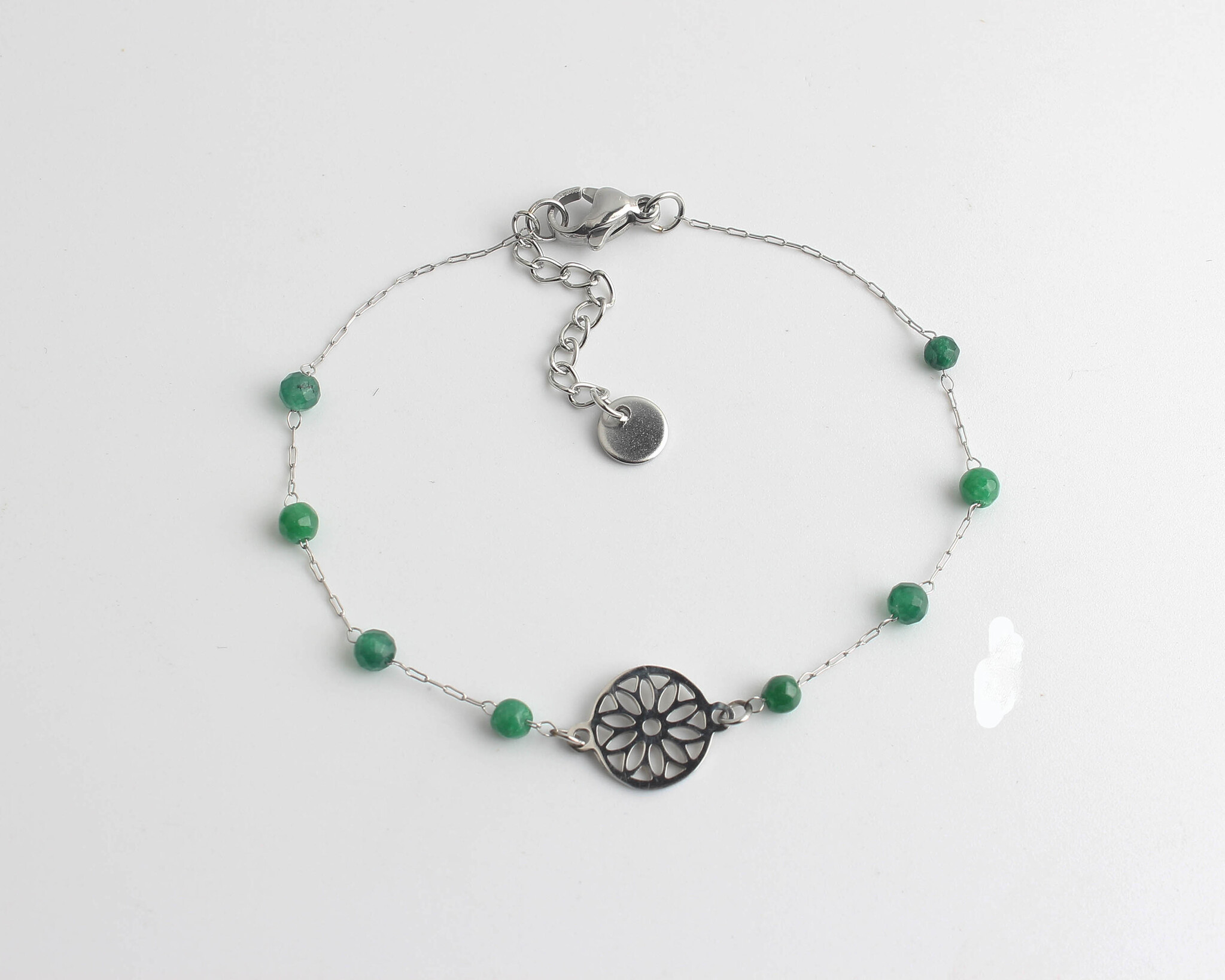 Le Bracelet GRI-GRI vert italien croix nacrée - Mademoiselle Fani