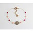 'Flore' Armband GOLD ROSA + ORANGE - Edelstahl