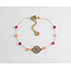 'Flore' Bracelet GOLD PINK + ORANGE - Stainless Steel