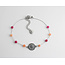 'Flore' Armband SILBER ROSA + ORANGE - Edelstahl