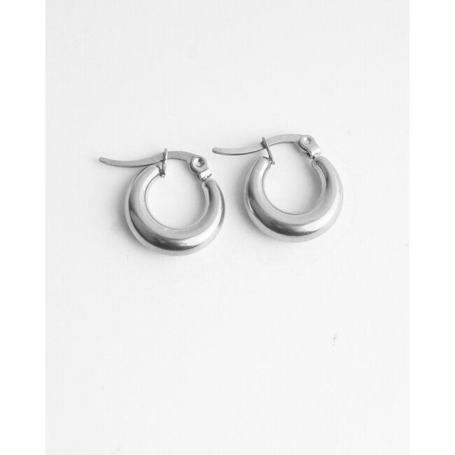 Boucles d'oreilles 'Dolce' ARGENT 1,2 CM acier inoxydable