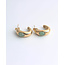 "Fenne" Boucles d'oreilles VERT OR - acier inoxydable