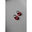 "Beau"  Earrings Silver RED - Stainless Steel