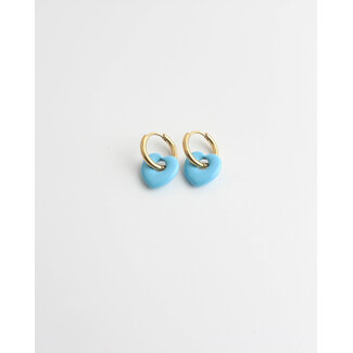 "Beau"  Earrings Gold BLUE - Stainless Steel