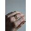 'Suzi' natural stone ring orange - stainless steel (adjustable)