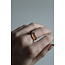 'Suzi' natural stone ring black - stainless steel (verstelbaar)