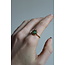 'Chasing the sun' ring gold & green - stainless steel (verstelbaar)