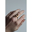 'claudia' RING GOLD  Light green - Stainless Steel (adjustable)