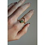 Lucia 'Turquoise Stone Ring Gold-scero inoxidable (ajustable)