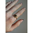 Bague Sunshine Pierre naturelle noire - acier inoxydable (réglable)