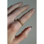 Sila Ring White - chapado en oro (ajustable)