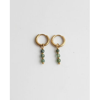 Boucles d'Oreilles Mon Cheri Vert - Acier Inoxydable