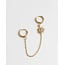 Double earring 'here comes the sun gold - stainless steel (1 pcs)