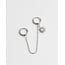 Double boucle d'oreille 'voici le soleil argent - acier inoxydable (1 pcs)