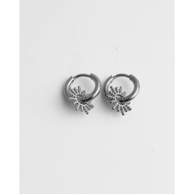 Boucles d'oreilles 'Voici le soleil' Argent - Acier inoxydable