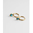 Tiny Heart Earrings Gold & Blue - stainless steel