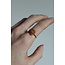 Jolie 'anillo naranja Piedra natural - acero inoxidable (ajustable)