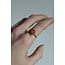 'Jolie' ring Orange Natural Stone - stainless steel (verstelbaar)