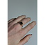 Jolie 'Anillo Negro Natural Piedra - Acero inoxidable (ajustable)