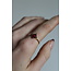 Bague minimaliste petite pierre  rose - acier inoxydable (ajustable)