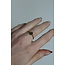 Minimalist small green  stone ring - stainless steel (adjustable)