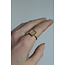 Square shell ring gold - stainless steel (adjustable)