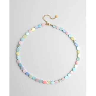 "Round and Round" Necklace Pastel - Stainless Steel
