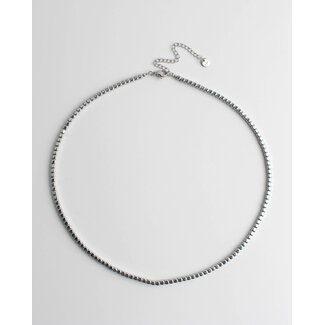 círculo redondo Collar Plata - acero inoxidable