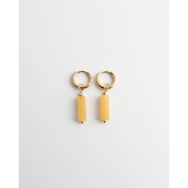 Dora Hoops AMARILLO Natural Stone Gold - Acciaio inossidabile