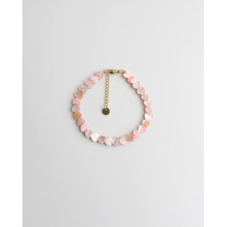 'Heart to heart' ARMBAND Pastel pink - Edelstahl