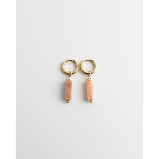 Dora Hoops ARANCIA Natural Stone Gold - Acciaio inossidabile