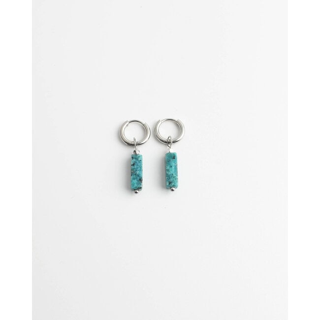 Dora Boucles d'oreilles TURQUOISE ARGENT - acier inoxydable