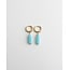 Dora Hoops BABY BLUE Natural Stone Gold - Acciaio inossidabile