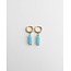 Dora Hoops BABY BLUE Piedra natural de Oro - Acero inoxidable