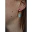 Dora Hoops BABY BLUE Natural Stone Gold - Acciaio inossidabile