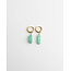 Dora Hoops SEA GREEN Piedra natural de Oro - Acero inoxidable