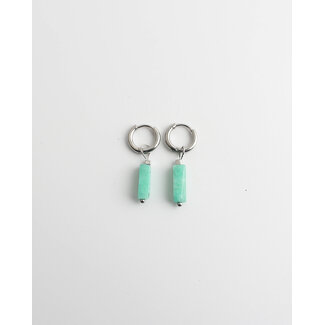 Dora Hoops SEA GREEN Natural Stone ARGENTO - Acciaio inossidabile