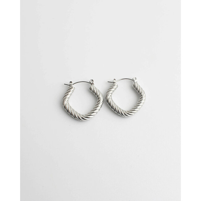 "Ann" Boucle d'oreille argent- Acier inoxydable