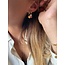 BOUCLES D'OREILLES EN PIERRE ORANGE ET ROSE ARGENT - ACIER INOXYDABLE