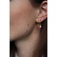 BOUCLES D'OREILLES EN PIERRE ORANGE ET ROSE ARGENT - ACIER INOXYDABLE