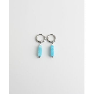 Dora Hoops BABY BLUE Naturstein SILBER - EDELSTAHL