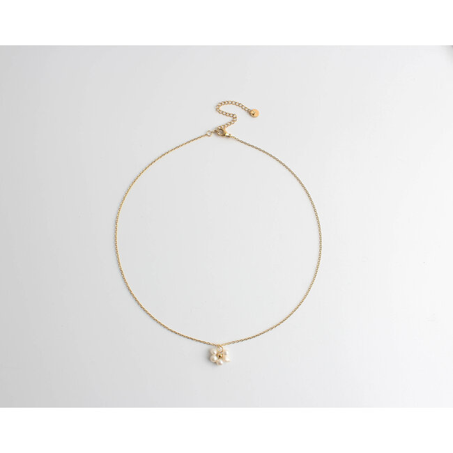 'FLEUR BLANCHE' Necklace gold - Stainless steel