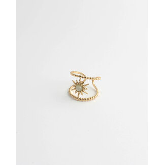 'You are my sunshine' ring turqouise - stainless steel (verstelbaar)