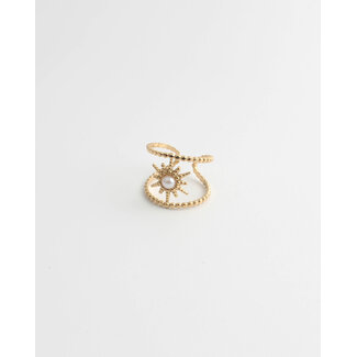 'YOU ARE MY SUNSHINE' RING PEARL - STAINLESS STEEL (ADJUSTABLE)