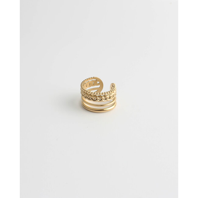 'Nore' ring gold - stainless steel (adjustable)