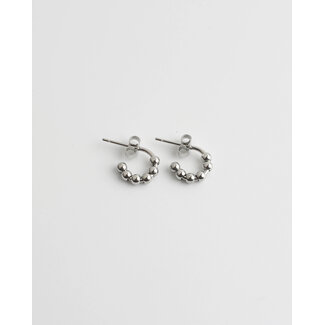 'Java' Hoop Earrings Silver - Stainless Steel